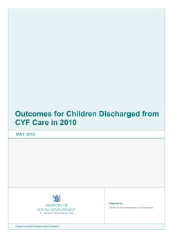 Outcomes for Children Discharged from CYF Care in 2010