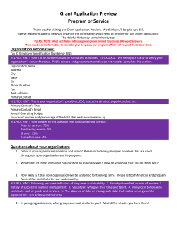 Grant Application Preview Program or Service
