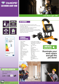 Dymond LED Work light 10W productsheet GB LR