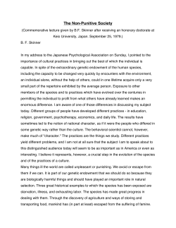 The Non-Punitive Society - The BF Skinner Foundation