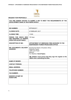 1 request for proposals you are hereby invited to submit a bid to
