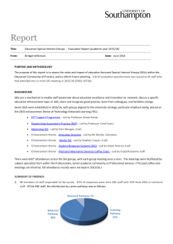 Special Interest Group Evaluation Report 2015-16
