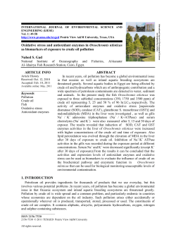 Oxidative stress and antioxidant enzymes in Oreochromis niloticus
