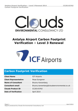Antalya Airport Carbon Footprint Verification &ndash; Level 3 Renewal