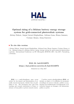 Optimal sizing of a lithium battery energy storage system for