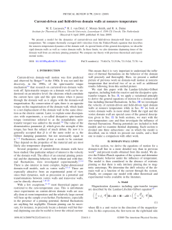 Current-driven and field-driven domain walls at nonzero temperature