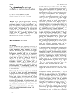 The articulation of symbol and mediation in mathematics