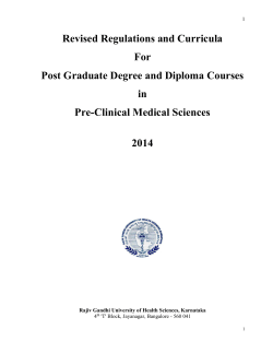 Pre-clinical Subjects - Rajiv Gandhi University of Health Sciences