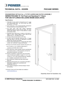 TECHNICAL DATA – DOORS PIOCANE SERIES