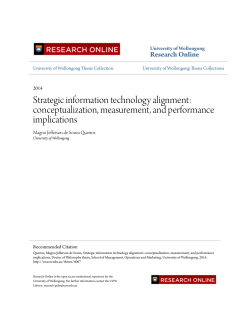 Strategic information technology alignment - Research Online