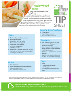 Healthy Food Ideas - Action for Healthy Kids