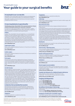 PrivateHealth Cover benefits