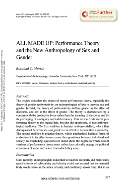 Morris, All Made Up: Performance Theory and…