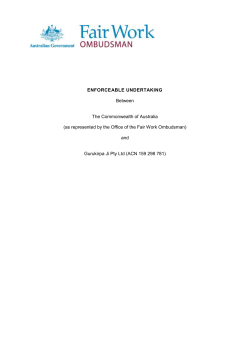 Gurukirpa Ji Pty Ltd Enforceable Undertaking