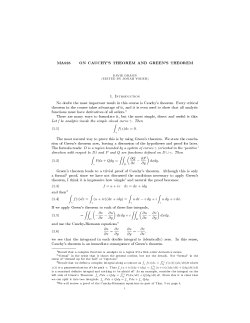 MA525 ON CAUCHY`S THEOREM AND GREEN`S