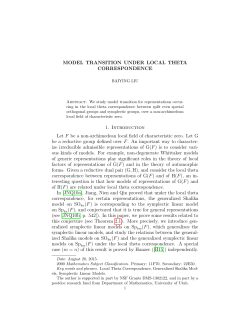 Model transition - IAS School of Mathematics