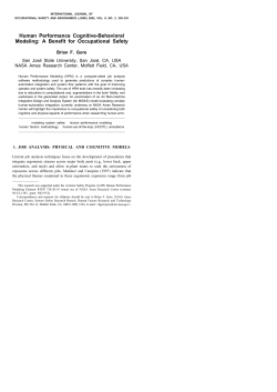 Human Performance Cognitive-Behavioral Modeling: A Benefit for