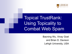 Topical TrustRank: Using Topicality to Combat Web