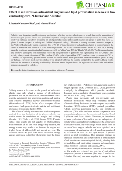 Effect of salt stress on antioxidant enzymes and lipid