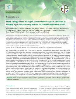 Does canopy mean nitrogen concentration explain variation in