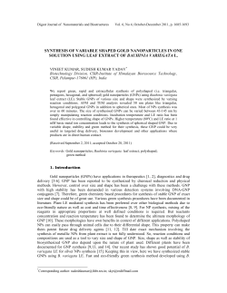 synthesis of variable shaped gold nanoparticles in one solution