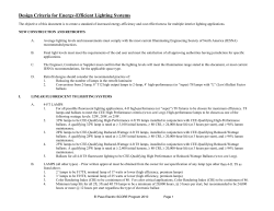 Design Criteria for Energy-Efficient Lighting Systems