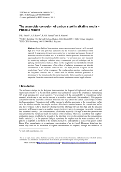 The anaerobic corrosion of carbon steel in alkaline media &ndash; Phase 2