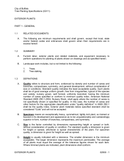 Planting Specifications