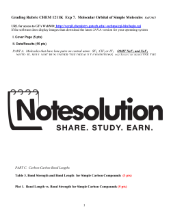 Grading Rubric CHEM 1211K Exp 7. Molecular Orbital of Simple