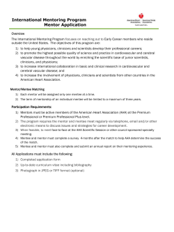 International Mentoring Program Mentor Application