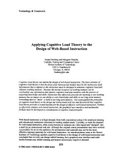Applying Cognitive Load Theory to the Design of Web