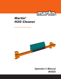 Operator Manual Martin&reg; H2O Cleaner