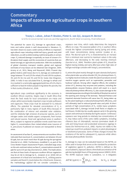 Commentary Impacts of ozone on agricultural