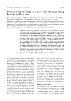 Prolonged pacifier usage in infancy does not cause eating behavior