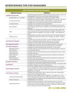 upmc applicant rejection reasons