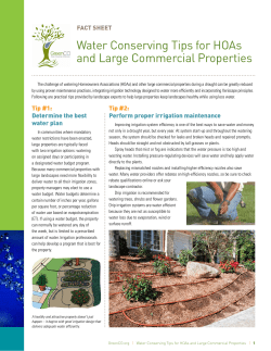 Water Conserving Tips for HOAs and Large