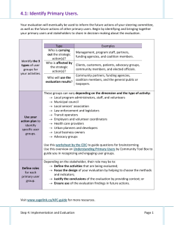 4.1: Identify Primary Users.