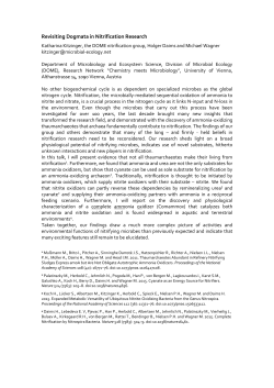 Revisiting Dogmata in Nitrification Research Katharina Kitzinger, the