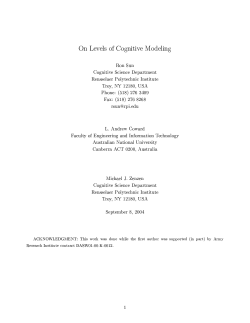 On levels of cognitive modeling.