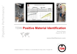 Positive Material Identification - Western Regional Gas Conference