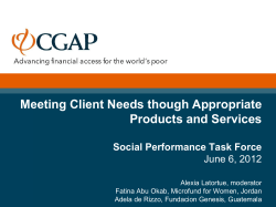 Meeting Client Needs though Appropriate Products and Services