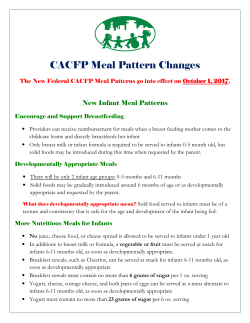 CACFP Meal Pattern Changes