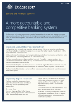 Banking and Financial Services fact sheet