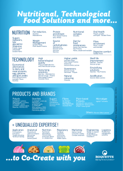 to Co-Create with you Nutritional, Technological Food