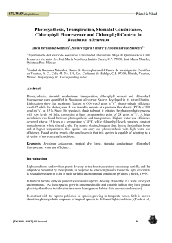 Photosynthesis, Transpiration, Stomatal Conductance, Chlorophyll