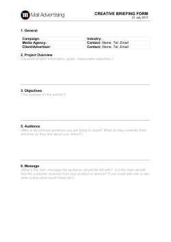 Creative Briefing Document - Mail Advertising Creative