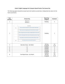 Computer-Based Answer Key/Scoring Rubric
