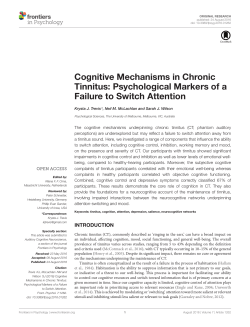 Cognitive Mechanisms in Chronic Tinnitus: Psychological