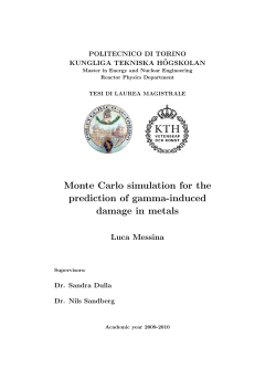 Monte Carlo simulation for the prediction of gamma