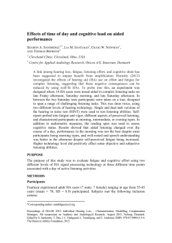 Effects of time of day and cognitive load on aided performance